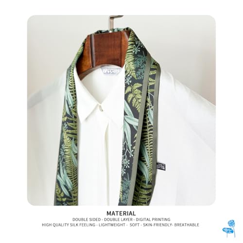 Hair Head Neck Bag Long Scarf Versatile Wrap for Women Soft & Lightweight for Everyday Chic - color: 37 Forest Green 3.7 X 35 Inch