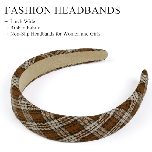 Huachi Headbands for Women Trendy Non Slip Headbands 1 inch Wide Cute Headband for Girls, Fall Head Bands Elastic Hair Bands Fashion Hair Accessories 4PCS - color: Fall Headband Set