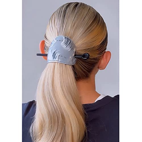 Camila Paris CP3345 French Bun Holder Cover Cap, Blue Hair Updo, Hair Pin Thru, No Slip Strong Hold Hair Clip for Women and Girls, Made in France - color: Blue