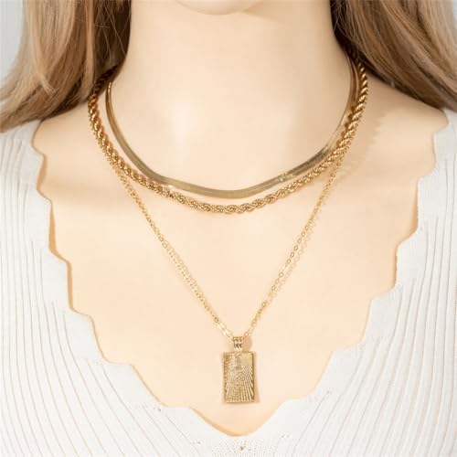 NEWITIN 44 Pieces Chunky Gold Jewelry Set for Women Fashion Costume Jewelry Gold Plated Chunky Necklace Chain Bracelet Ring Hoop Earrings Set for Women - color: Gold C