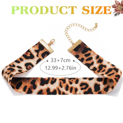 JEAIRTS Leopard Choker Necklace Fashion Animal Print Collar Jewelry for Women