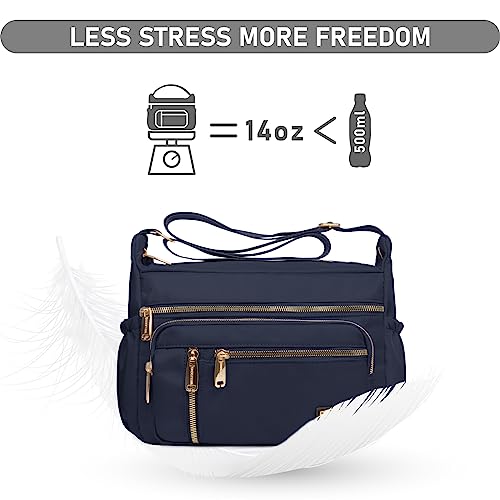 NPBAG Crossbody Bag for Women, Shoulder Purse Handbag Messenger Bag, Trendy Pocketbooks, Waterproof and Multi-Pockets - color: Navy