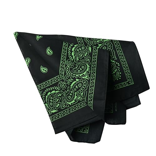 Motique Accessories Two Tone Paisley Bandana - Set of 3 - color: Black Green