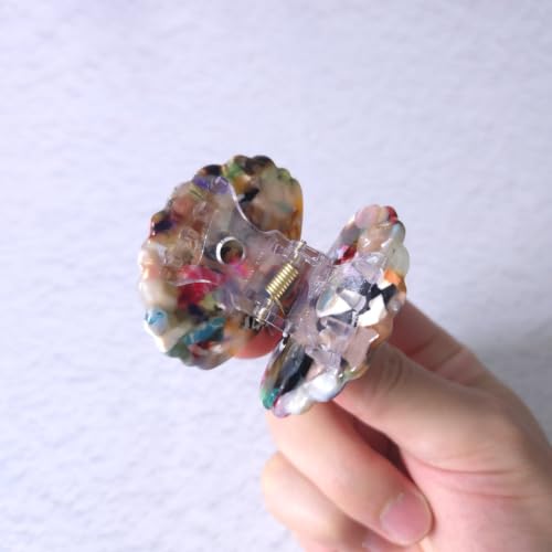 Shell Claw Clip,Acetate Hair Clips,Small Hair Clips for Women,Marble - color: Marble
