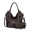 Tote Bag for Women PU Leather Shoulder Bags Fashion Hobo Bags Large Purse and Handbags with Adjustable Shoulder Strap - color: Coffee