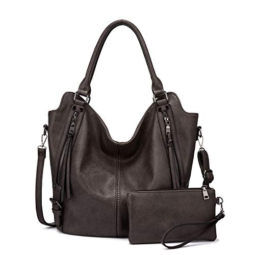 Tote Bag for Women PU Leather Shoulder Bags Fashion Hobo Bags Large Purse and Handbags with Adjustable Shoulder Strap - color: Coffee