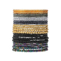 Fuqimanman2020 18Pcs Boho Stackable Beaded Bracelets for Women Colorful Handmade Multilayered Rice Beads Anklets Set Summer Beach Bohemian Jewelry Gift - color: Style 2 Black
