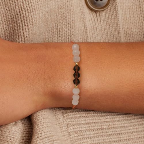 Empath Anxiety Calming Protection Bracelets Gifts for Her, Natural Healing Natural Stone Beaded Bracelet Healing Bracelets Jewelry for Women - color: Good Vibes Only