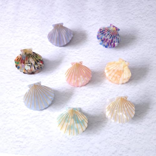 Shell Claw Clip,Acetate Hair Clips,Small Hair Clips for Women,White - color: White