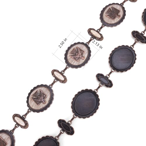 Montana West Rustic Couture's Large Western Concho Metal Belts for Women Cowgirl - color: Brilliant White