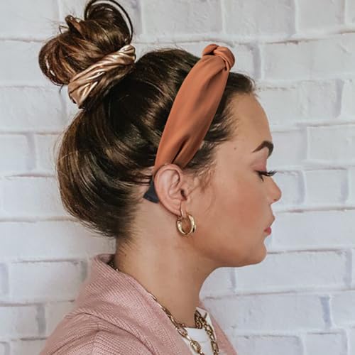 DRESHOW 8 Pack Knotted Headbands for Women Wide Turban Headband Yoga Exercise Ribbing Hair Hoop Hair Bands Accessories - color: 8 Pack Plastic Hair Hoop J