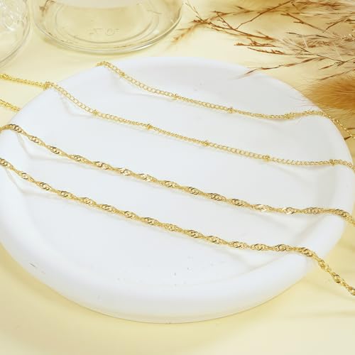 14K Gold Plated Waist Chain for Women, 2Pcs Adjustable Pearl Beads Body Chain, Sexy Layered Summer Beach Bikini Belly Jewelry Accessories - style: Rope&Bead
