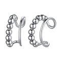 ChicSilver 925 Sterling Silver Ear Cuff Earrings Non Piercing Clip on Cartilage Cuff Earrings for Women - style: H: Beaded Ear Cuff - Silver