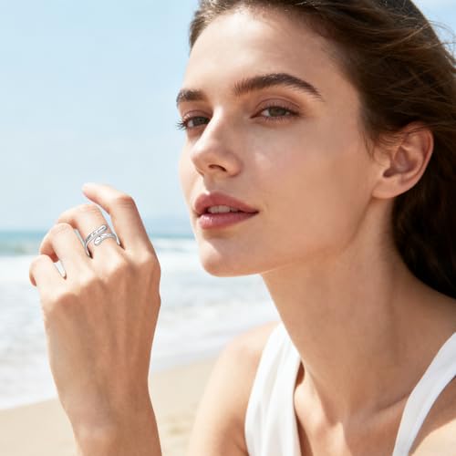 I Am the Storm Sterling Silver Ring for Women Adjustable Open Thumb Ring Inspirational Jewelry - color: I am the storm