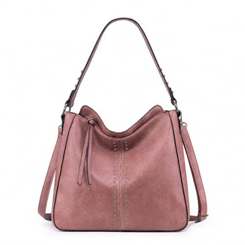 Montana West Hobo Bag for Women Crossbody Purse and Handbags Ladies Chic Shoulder Bags - color: Dark Pink