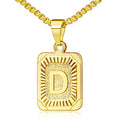 JSJOY Graduation Gifts 2026 Gold Initial Necklaces for Women Men Gold Letter Necklaces 26 Capital A-Z Letter Pendant Necklaces for Women Square Monogram Necklace for Her Initial Necklaces - color: Gold Letter D