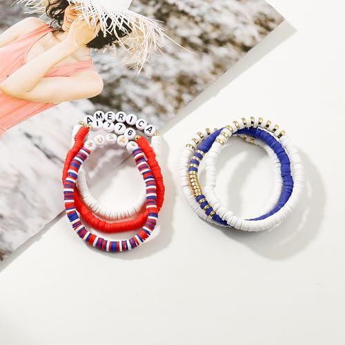 Elegance 11 designs Heishi Beaded Bracelets For Women Polymer Clay Colorful Surfer Stackable Beads Boho Bracelet Summer Beach Jewelry - color: Independent