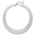 Chunky Gold Collar Choker Statement Necklace for Women Trendy | Gold Plated Layered Twist Flat Thick Snake Herringbone Chain African Torque Necklace Prom Boho Necklaces Party Jewelry Gift - style: Flat Herringbone Chain/Silver