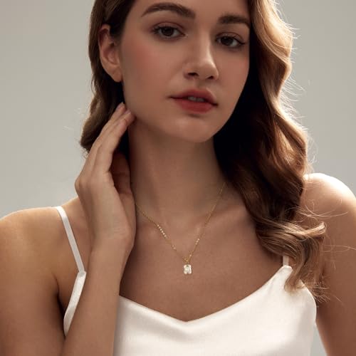 Luxval Diamond Pendant Gold Necklace for Women，Dainty 18k Gold Plated Choker Necklaces Simple Gold Jewelry Gifts for Women Girls - color: Gold-CZ Pendant