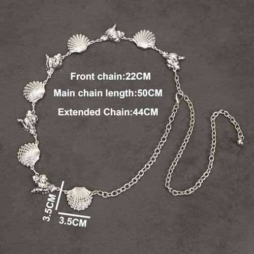 Luvatar Fashion Metal Waist Chain Belt Blouse Dress Sweater Chain Belt… - color: Silver-F51