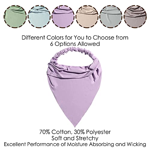 Vercret 6 Pack Hair Scarf Headband for Women Elastic Bandana Head Scarf Large Boho Triangle Kerchief with Clips Non Slip Scarves - color: H Warm Colors