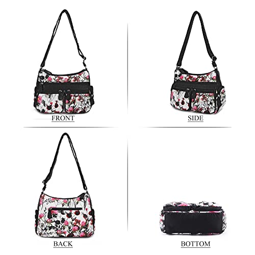 Angel Kiss Crossbody Bags for Women, Ladies Shoulder Handbags and Purses Medium Faux Leather Pocketbooks | Ladies - color: 7pink/Black