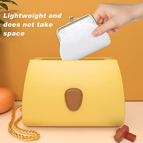 Coin Purse, Small PU Leather Change Purse, Coin Wallet with Clasp, Car Change Holder Pouch for Woman Men Kids Girls, White - color: White