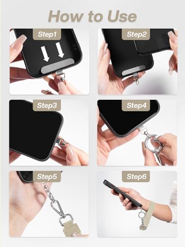 Tiostep Clip and Go Strap for Phone with Wallet Crossbody Phone Lanyard Adjustable and Detachable RFID Wristlet Wallet with ID Window and Zipper, Khaki - color: Khaki, size: Medium
