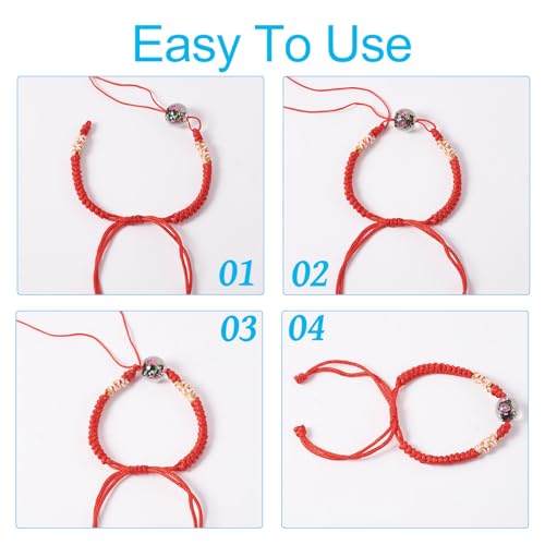 Adjustable Slider Bracelets Colorful Half Finished Bracelets Adjustable Beaded Bracelets DIY Friendship Bracelets for Women Jewelry Making Gifts Supplies - color: Mixed Colors-Peach Knot