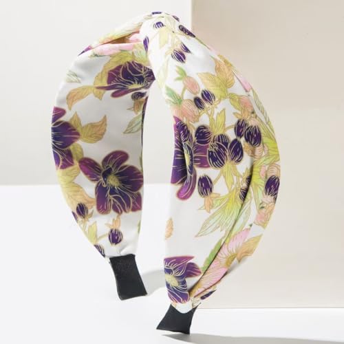 4 Pack Flower Printed Headbands for Women Wide Knotted Headbands Fashion Hair Bands-Island Style - color: Island Style