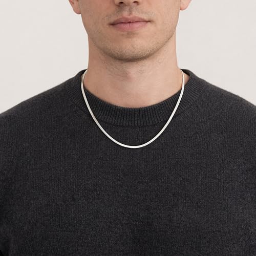 WomenGifts 14K Gold Silver Plated Herringbone Necklace for Women, Dainty Snake Chain Choker, Trendy Simple Long Layered Jewelry Non Tarnish, 3/4/5/8mm,14,16,18,20,22,24,26 Inch Thin & Chunky Options - color: Silver, style: 3mm-20inch