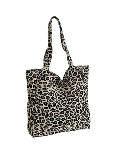 MakeMeChic Women's Leopard Tote Bag Cheetah Oversize Shoulder Bag Weekender Bag - color: Multicolor H
