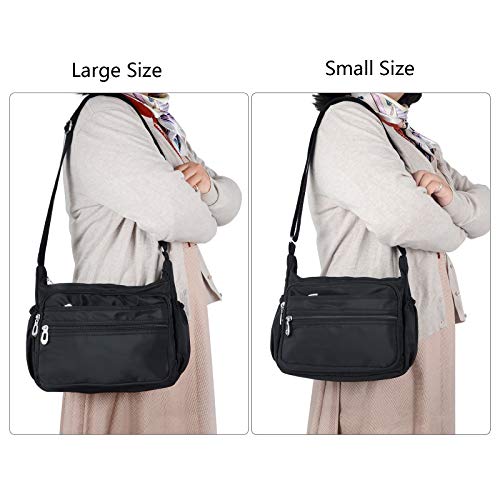 NOTAG Crossbody Bag for Women Waterproof Shoulder Bag Messenger Bag Casual Nylon Purse Handbag - color: Navyblue-l