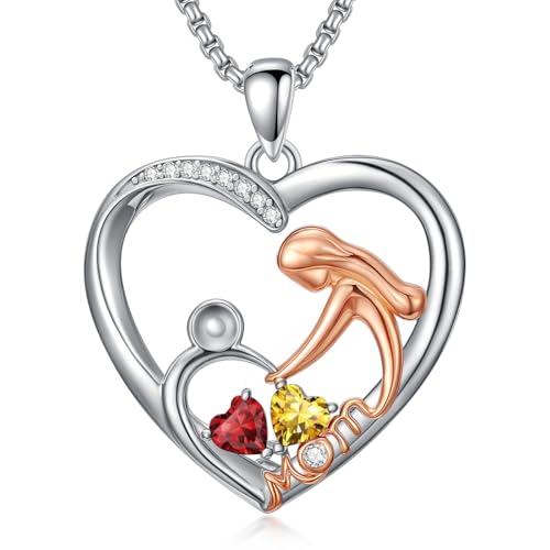 Mom Birthday Gift, Mom Necklace Birthstone Necklace, Anniversary Jewelry Valentine Mothers Day Christmas Birthday Gifts for Mom Women Her Wife Daughter - style: 01-11-Jan-Nov Birthstone