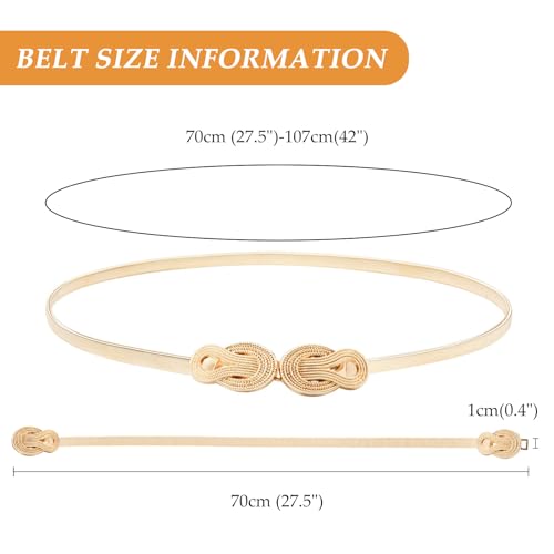 E-Clover Womens Fashion Metal Stretch Waist Skinny Belt Waistband - color: 01-style-017-002