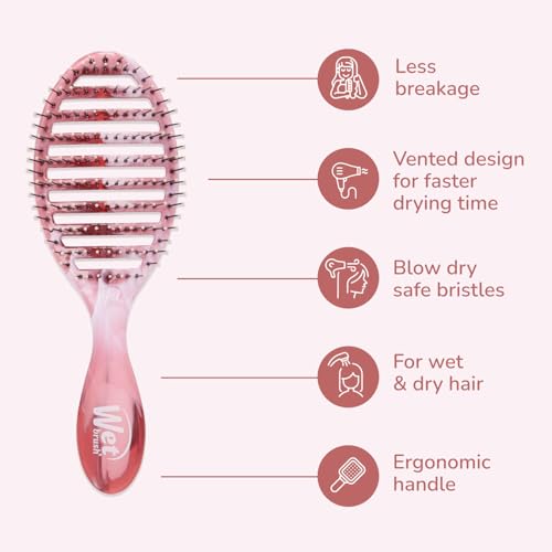 Wet Brush Speed Dry Hair Brush, Pink (Sweet Seaglass) - Vented Design & Soft HeatFlex Bristles Are Blow Dry Safe - Ergonomic Handle Manages Tangles - Pain-Free Hair Accessories - color: Seaglass Pink, size: 1 Count (Pack of 1)