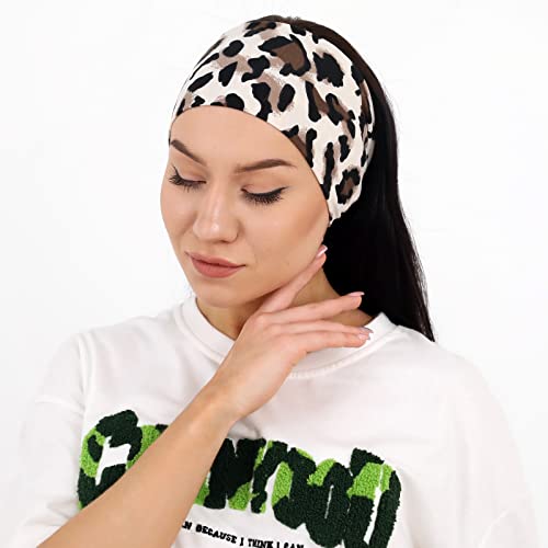 RITOPER Workout Wide Headbands for Women Non Slip, Super Soft Yoga Running Exercise Head Bands, Elastic Sweat Band Hair Bands for Women's Hair, Womens Solid Headband Hair Wrap - color: boho-black2