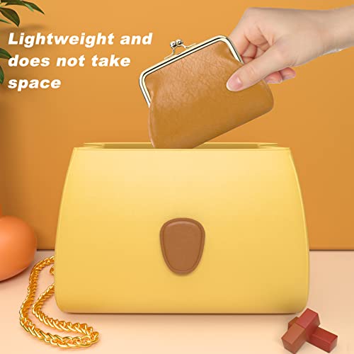 Coin Purse, Small PU Leather Change Purse, Coin Wallet with Clasp, Car Change Holder Pouch for Woman Men Kids Girls, Brown - color: Brown