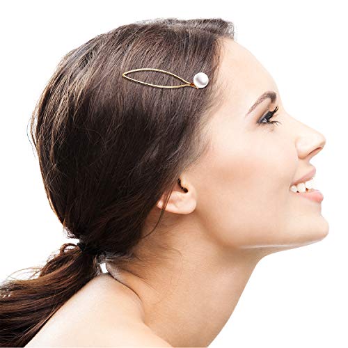 10 Pieces Geometric Metal Hair Clips and Barrettes for Women and Girls, Hair Styling Minimalist Wedding Dainty Accessories (Gold) - color: Gold