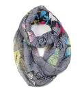 Scarfand's Romantic Rose Prints & Floral Patterns Lightweight Infinity Fashion Scarves Wraps - color: Butterfly Black
