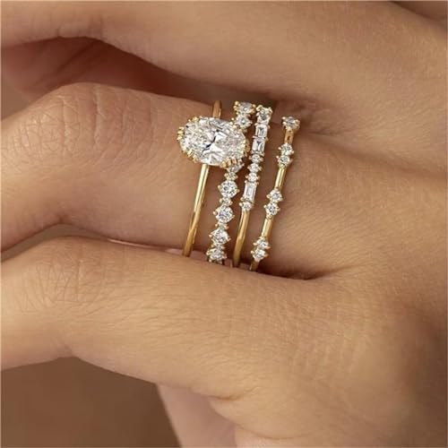 Otxas Dainty Rings for Womem Stackable Ring for Women Size 6-11 Wedding Rings - color: G-4pcs, size: 8