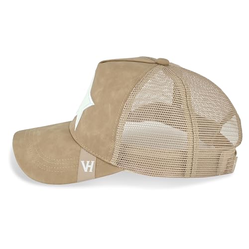 VINTAGE HAVANA Trucker Hats Women | Mesh Adjustable Snapback Hat | Men & Women Cute Trendy Fashion Baseball Cap - color: Camel/White