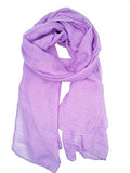 woogwin Women's Cotton Scarves Lady Light Soft Fashion Solid Scarf Wrap Shawl - color: Lightpurle