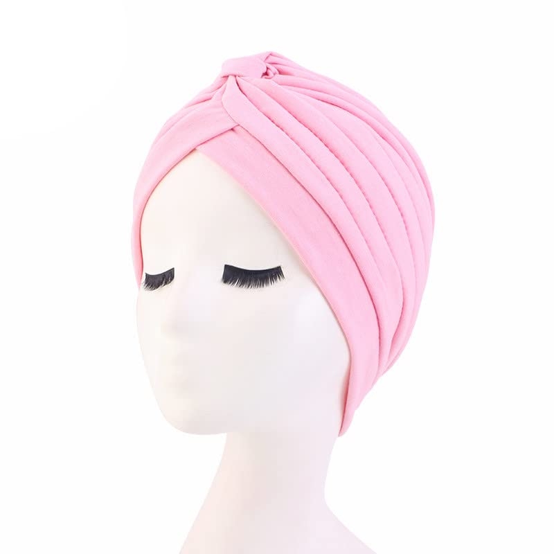 beauty YFJH Women's Cotton Turban Head Wrap Cancer Chemo Beanies Cap Headwear Cap Bonnet Hair Loss Hat - color: Khaki Pink Blue Bean Green