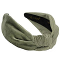 Sage Green Velvet Headbands for Women, Trendy Womens Headbands are Knotted Headband for Women's Hair, Cute Top Knot Fashion Designer Girls Head band - color: Sage Green