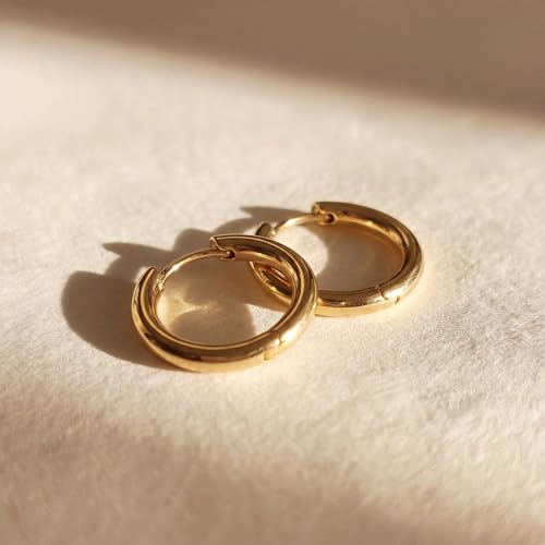 MYEARS Women Earrings Gold Huggie Hoop 14K Small Simple Hypoallergenic Everyday Jewelry - style: Basic
