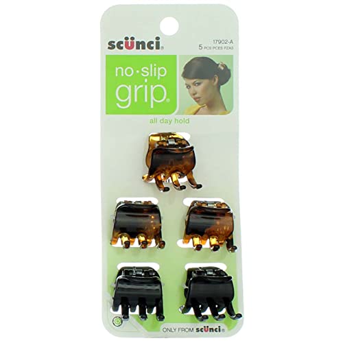 Scunci No-Slip Grip Mini Jaw Clips, 5 Count (Pack of 1) - size: 5 Count (Pack of 1)