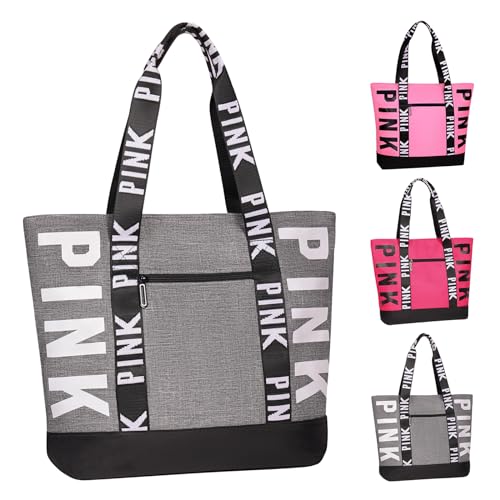 Boomistry Travel Tote Bag for Women, Large Waterproof Beach Bag for Daily | Large - color: Gray