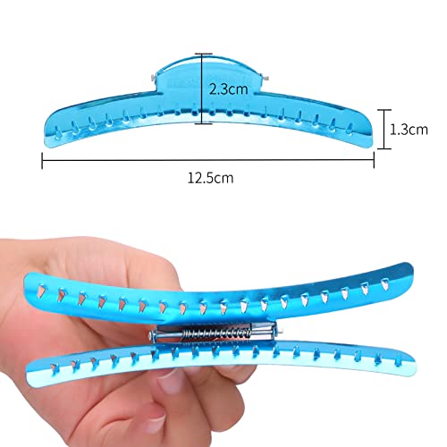 Finger Wave Clips, 12 PCS Metal Hair Clips, Aluminum Tip Top Wave Clips, Vintage Hairstyle Inspirations for the Classic Woman, Butterfly Blue