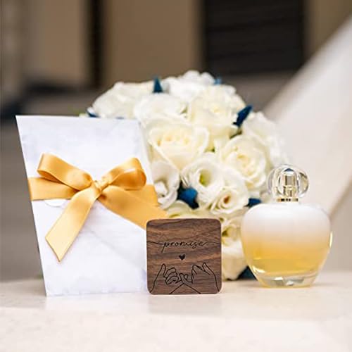 Wooden Double Ring box，Rustic Ring Case,Solid Wood Square Jewelry Storage Box-ring bearer pillow for Wedding Ceremony, Engagement(White velvet) - color: Rustic - 2 slot - White velvet